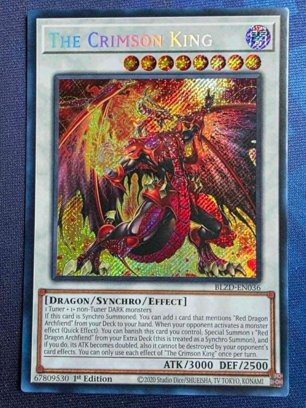 Secret Rare Crimson King Card - 1st Edition Collectible Trading Card